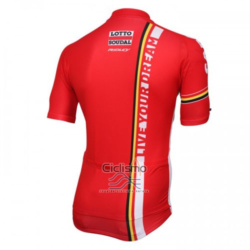 Lotto Soudal Ropa Ciclismo Culotte Corto 2016 Mangas Cortas Blanco y Rojo